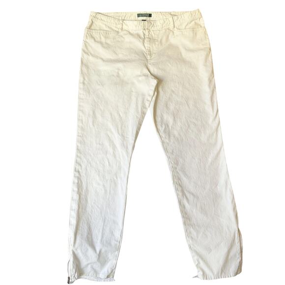 Lauren Ralph Women Pants 12 White Chino Zipper 30" Inseam Mid Rise Straight - Picture 1 of 10